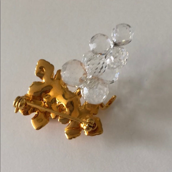 Swarovski Crystal Swan Signed Grape Cluster Brooch - Picture 6 of 8